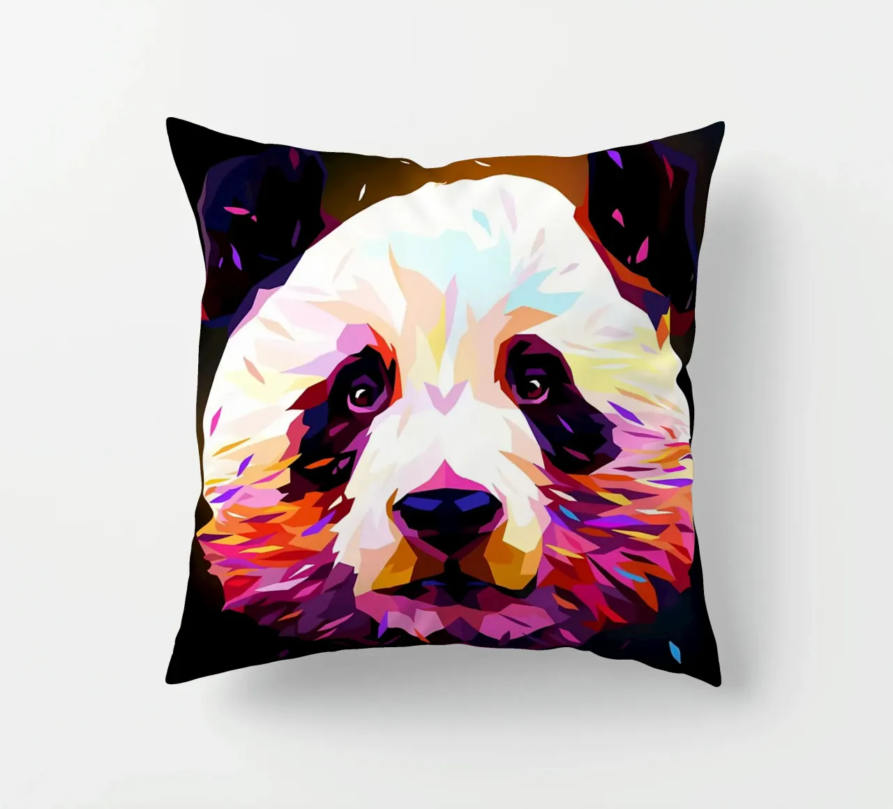 Panda Low Poly Astratto cuscino da James M Coyle