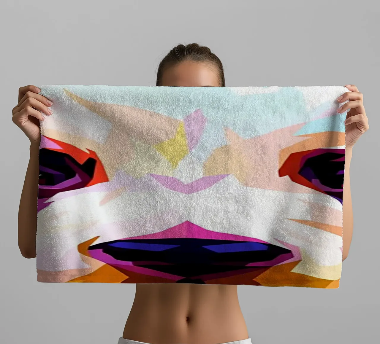Panda Low Poly Abstract towel by James M Coyle