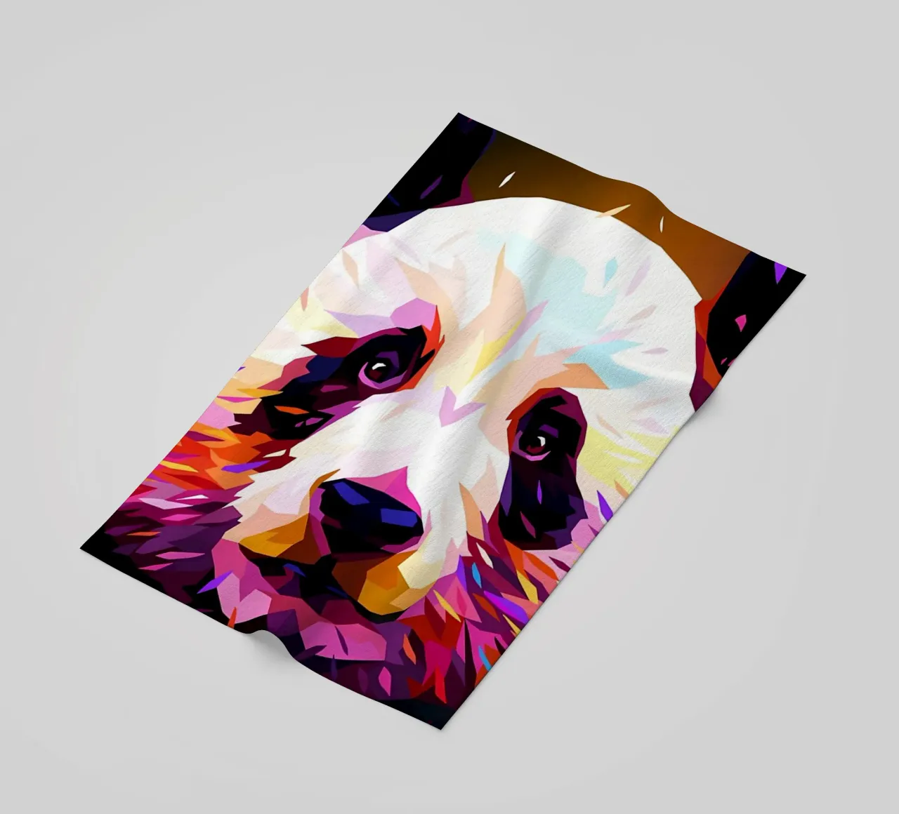 Panda Low Poly Astratto telo mare da James M Coyle