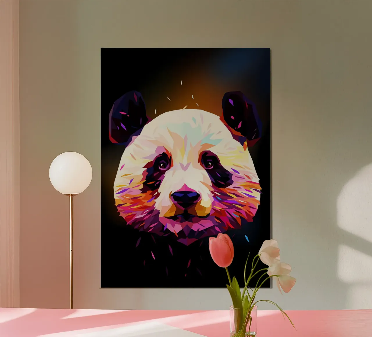 Panda Low Poly Astratto carta hahnemühle da James M Coyle