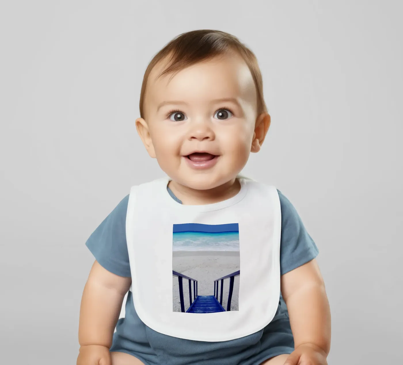 Mare blu greco bavaglino da Moon Bloom