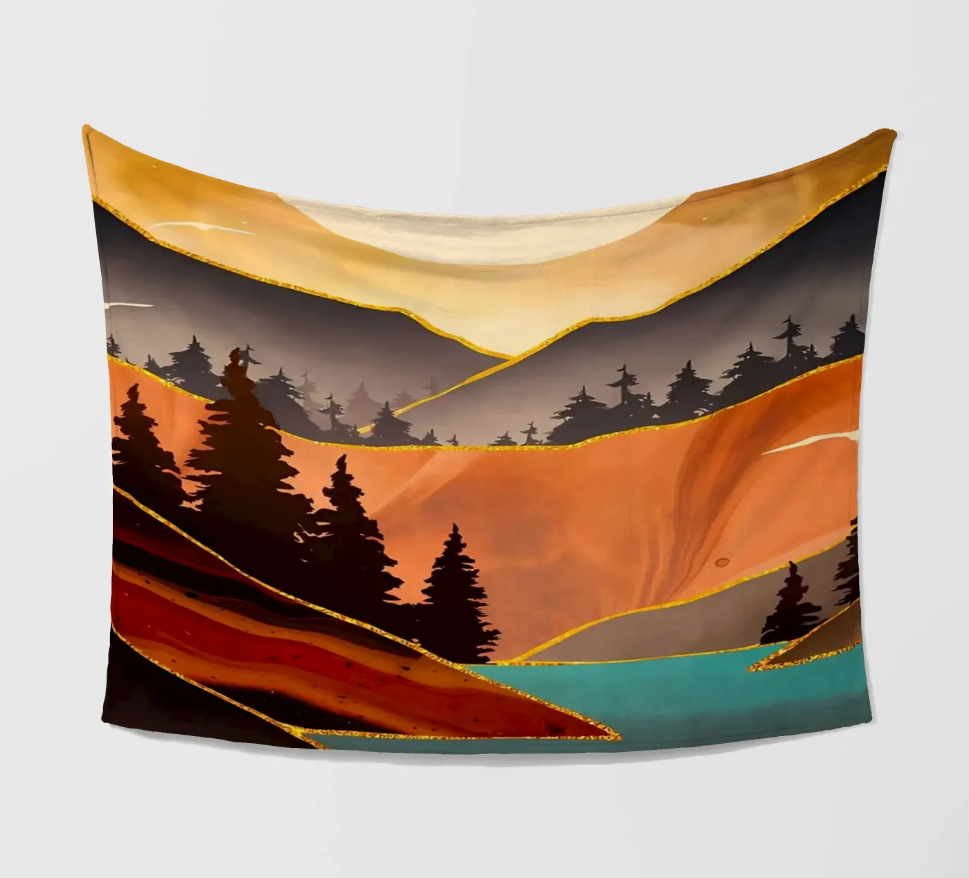 Herbstsonnenuntergang Fleecedecke von Albert S Jacob