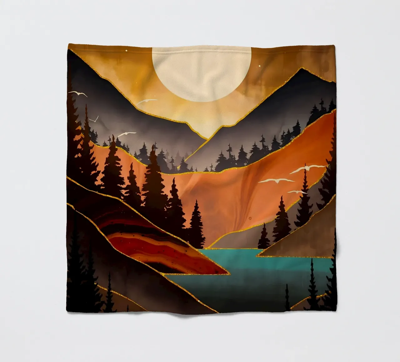 Tramonto d'autunno coperta in pile da Albert S Jacob