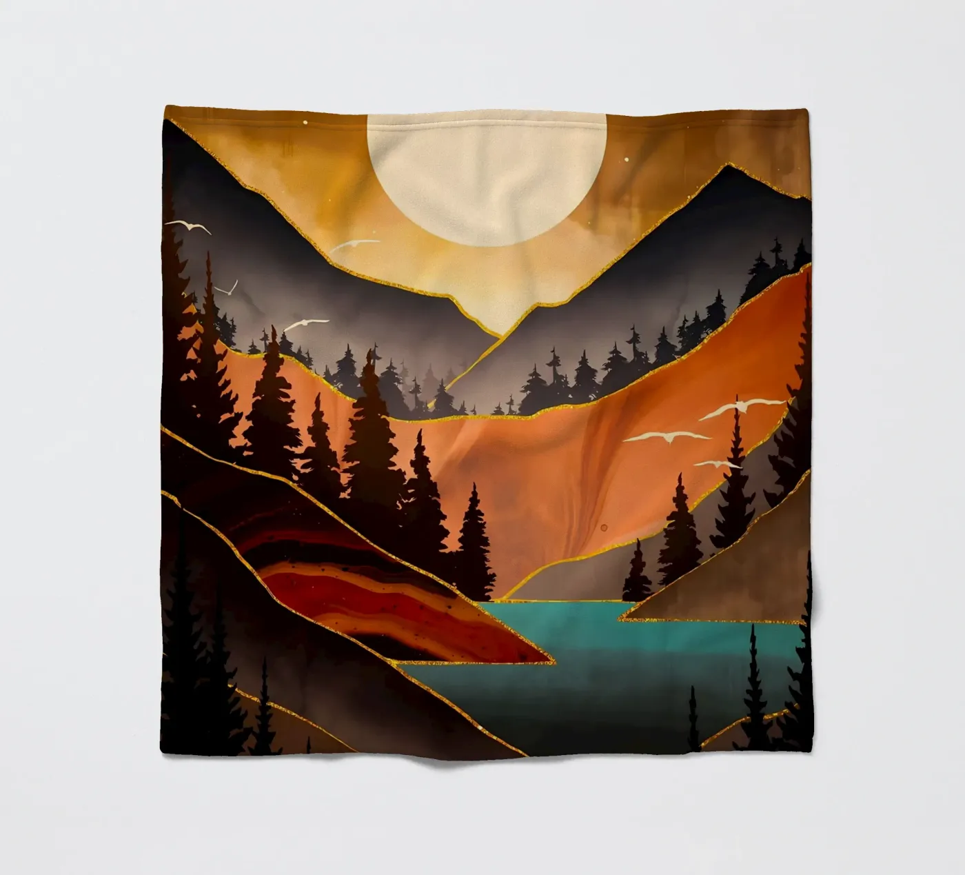 Herbstsonnenuntergang Fleecedecke von Albert S Jacob