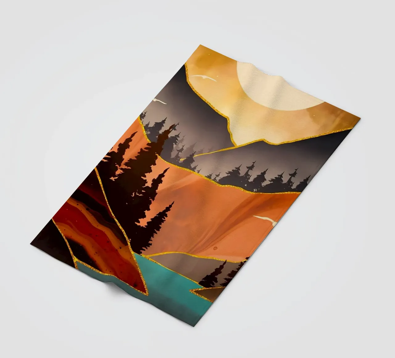 Tramonto d'autunno coperta in pile da Albert S Jacob
