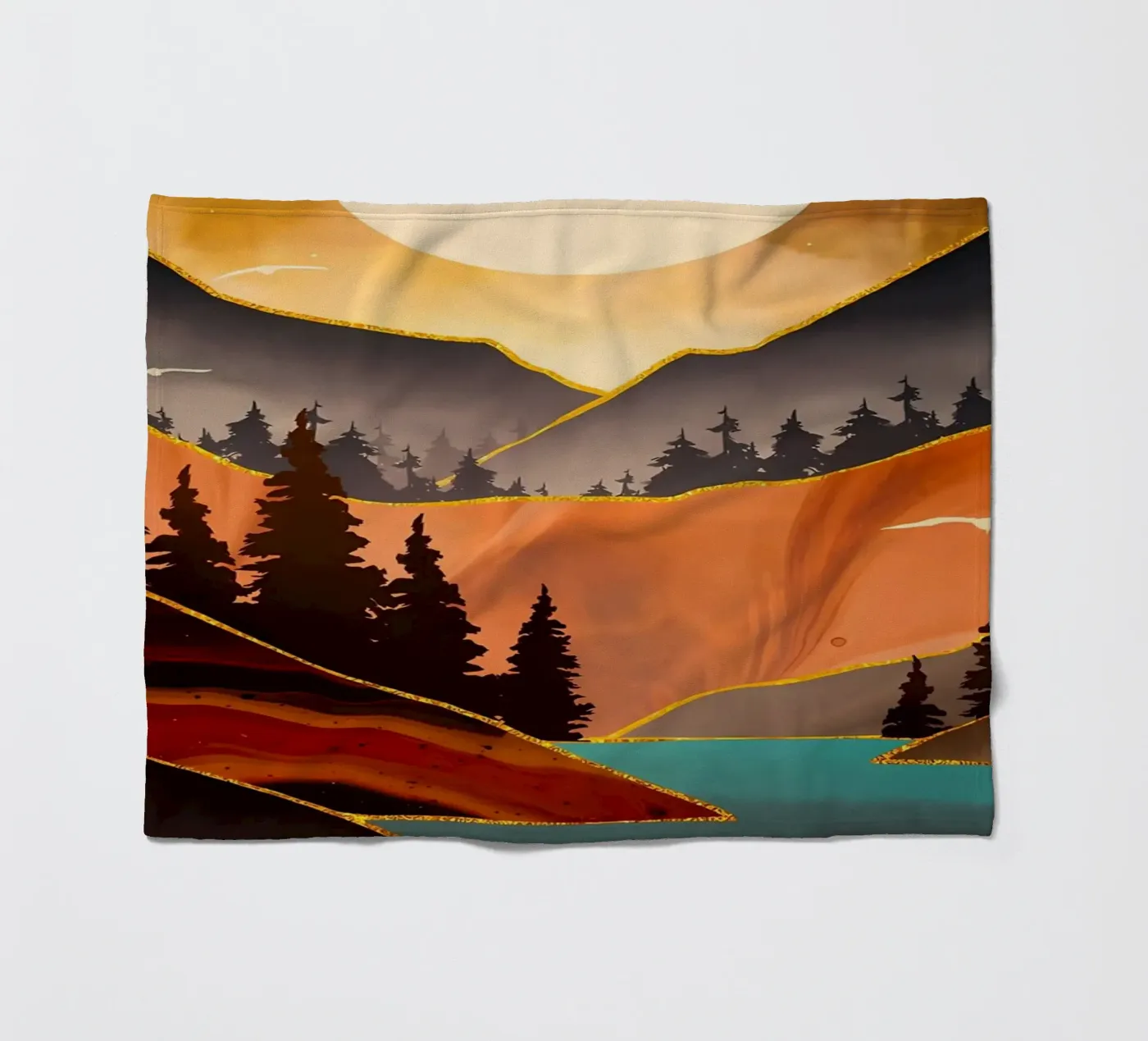 Herbstsonnenuntergang Fleecedecke von Albert S Jacob