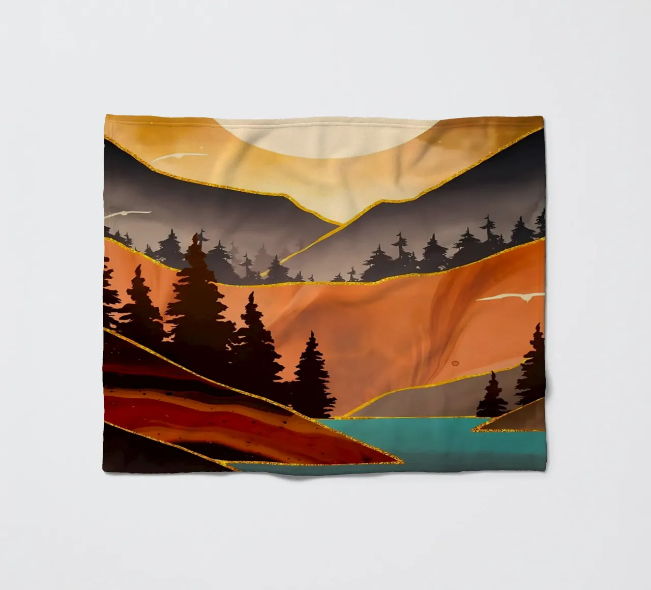 Fall Sunset Fleecedecke von Albert S Jacob