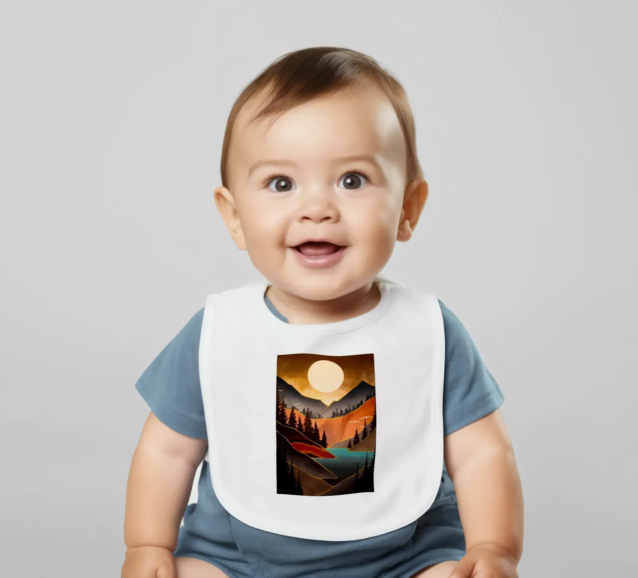 Fall Sunset baby bib by Albert S Jacob