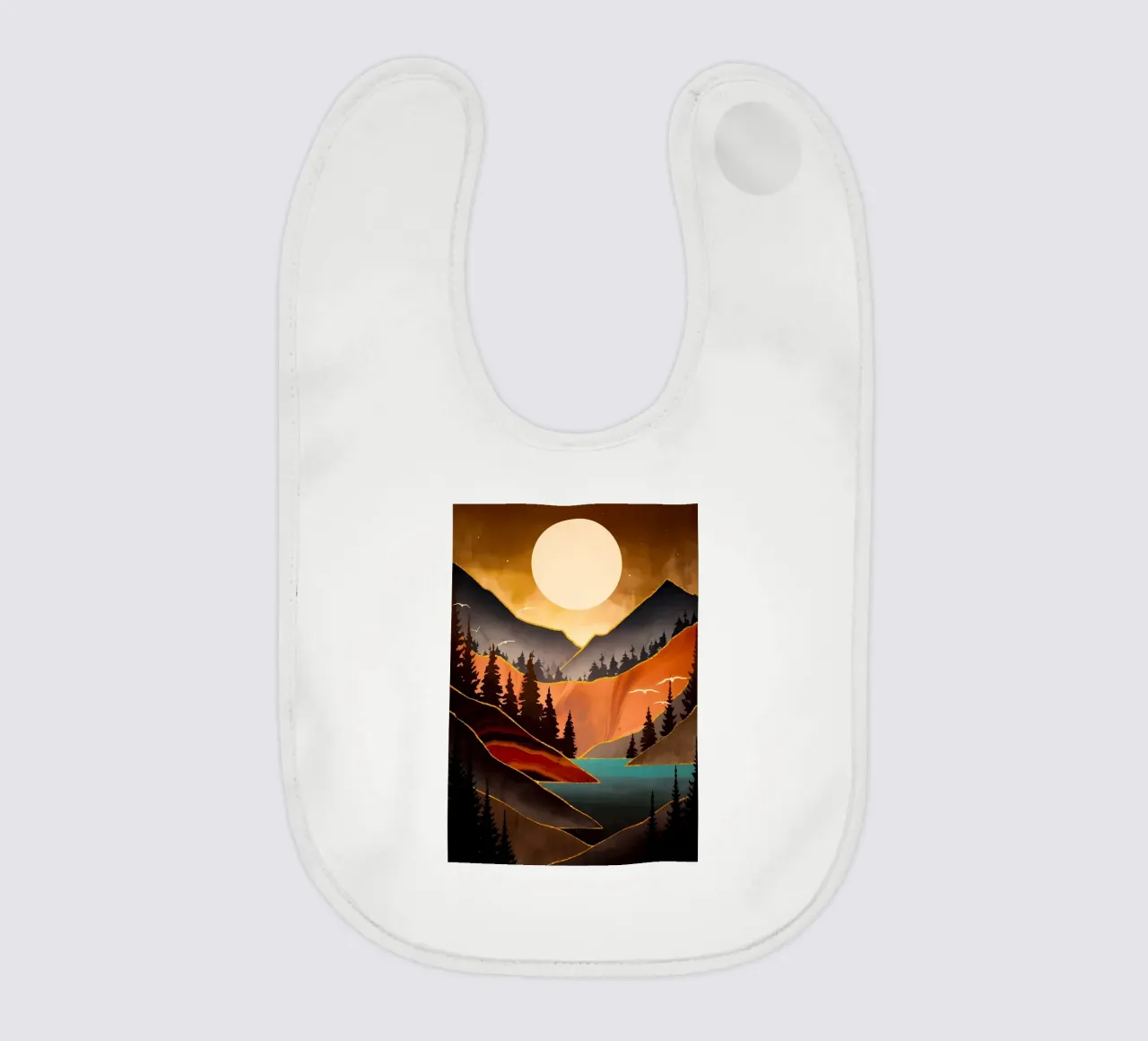 Fall Sunset baby bib by Albert S Jacob