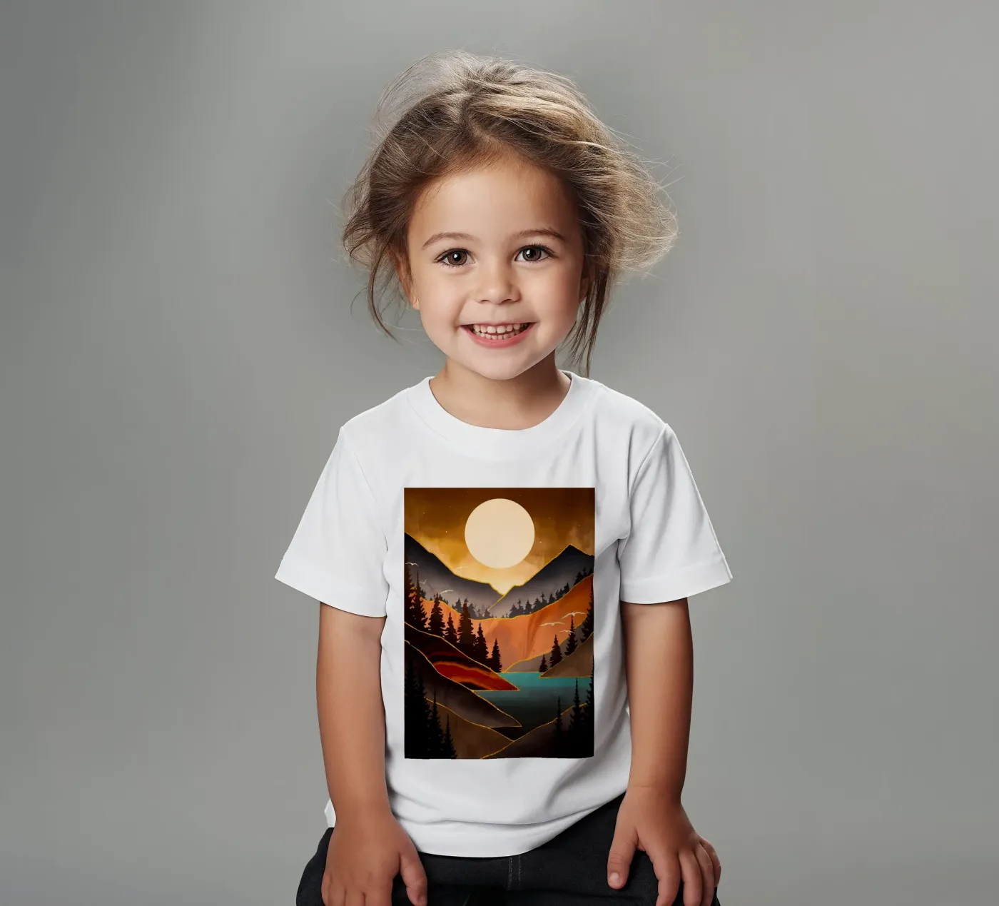 Tramonto d'autunno t-shirt bambini da Albert S Jacob