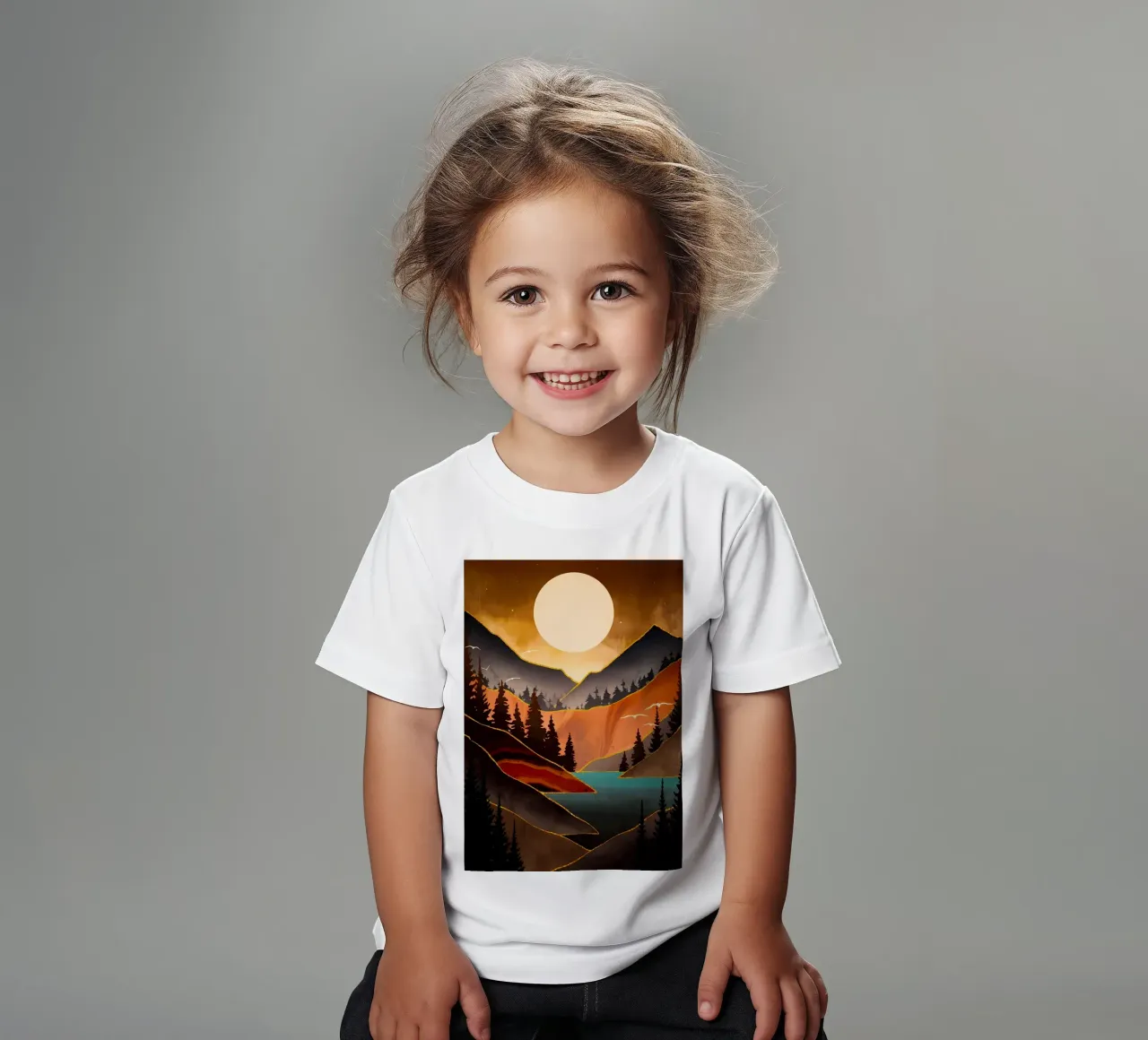 Tramonto d'autunno t-shirt bambini da Albert S Jacob