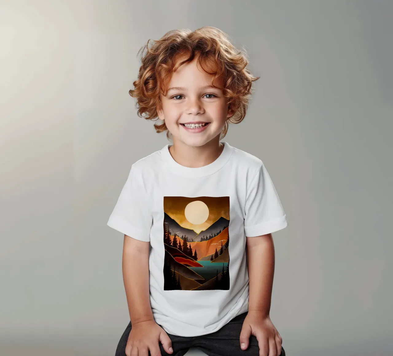 Tramonto d'autunno t-shirt bambini da Albert S Jacob
