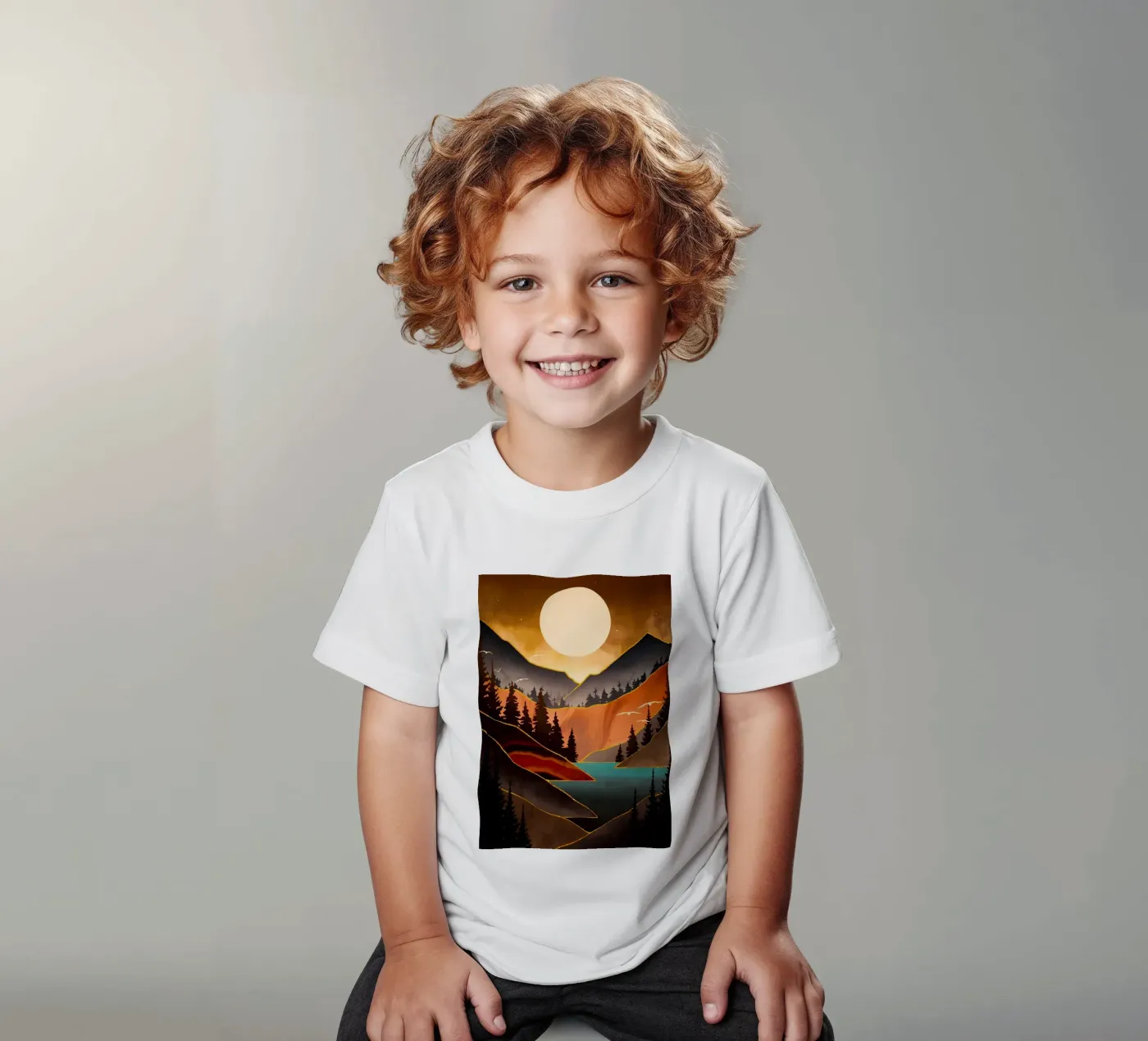 Tramonto d'autunno t-shirt bambini da Albert S Jacob