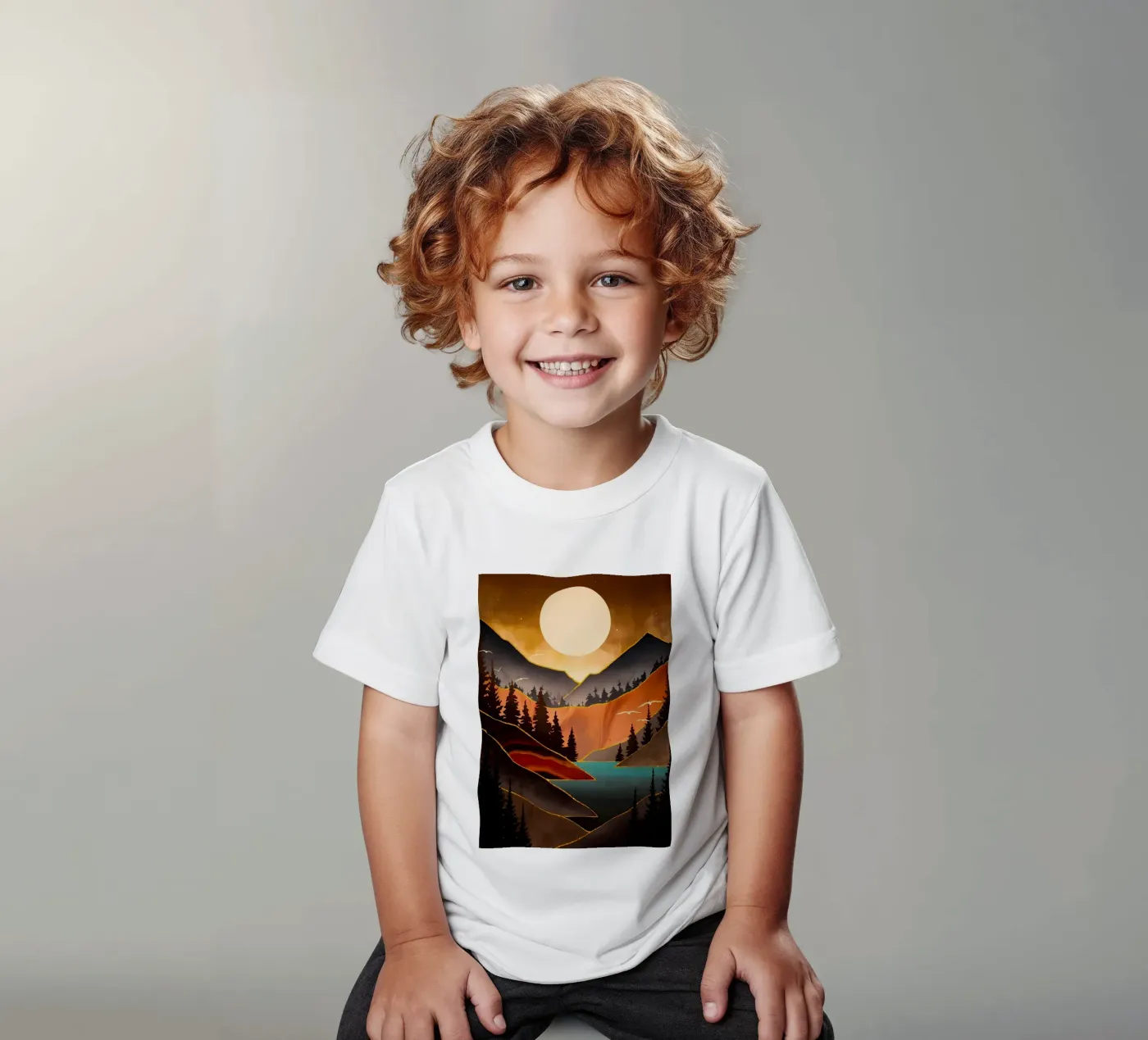 Tramonto d'autunno t-shirt bambini da Albert S Jacob
