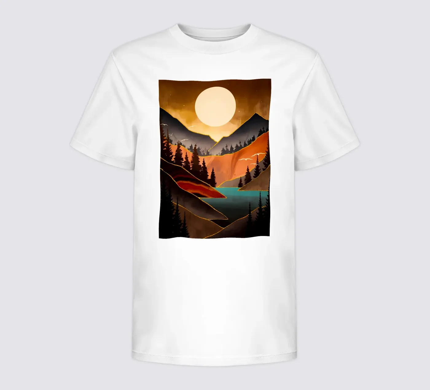 Tramonto d'autunno t-shirt bambini da Albert S Jacob
