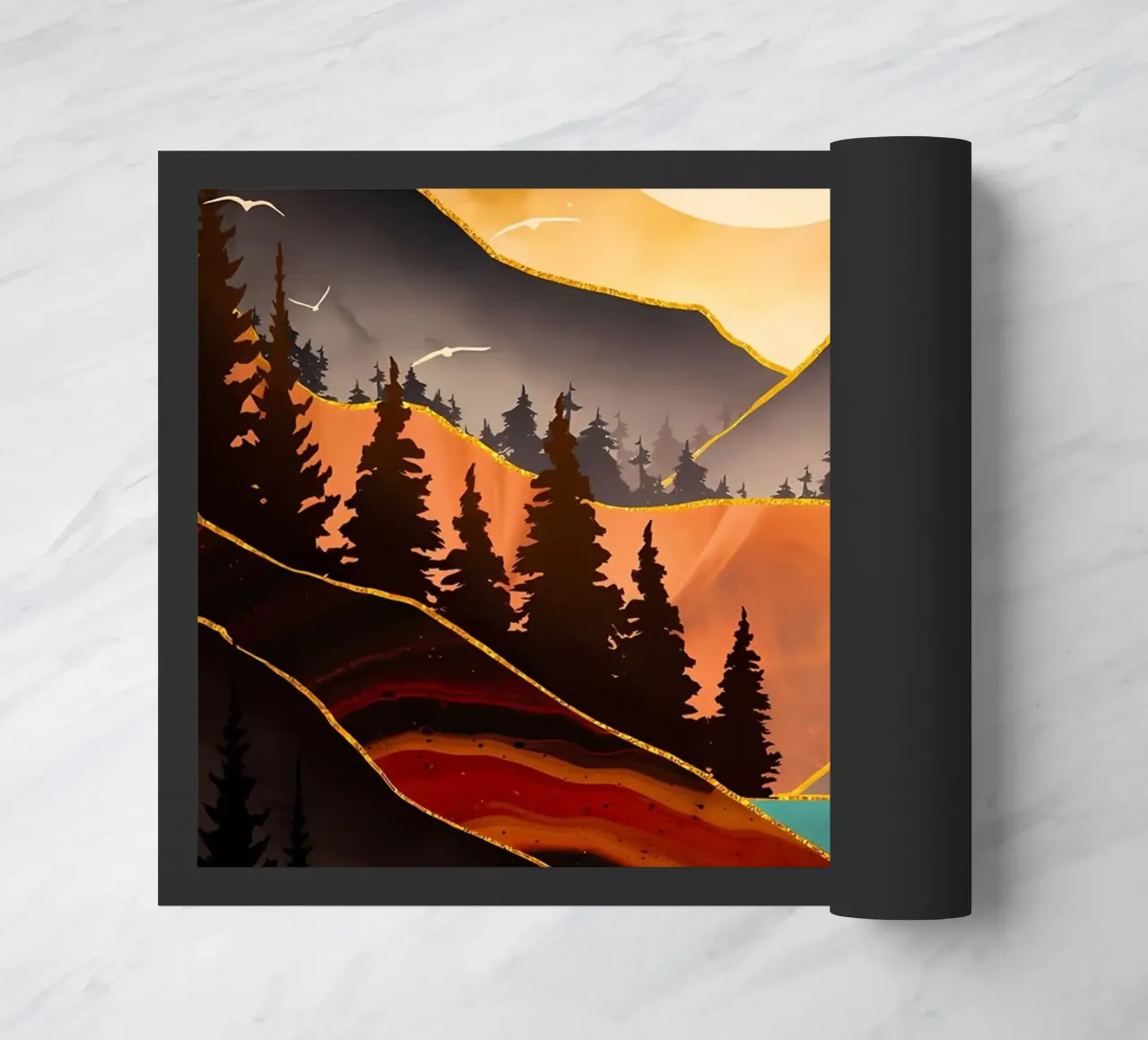 Fall Sunset doormat by Albert S Jacob