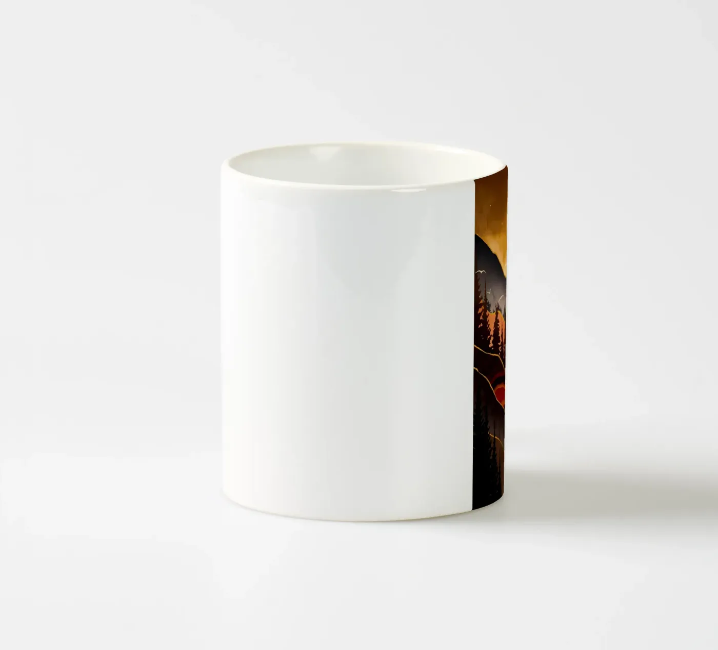 Herfst Zonsondergang keramische mok van Albert S Jacob