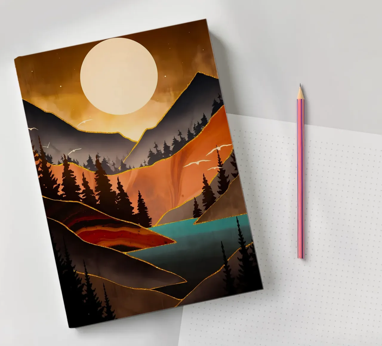 Fall Sunset notebook by Albert S Jacob