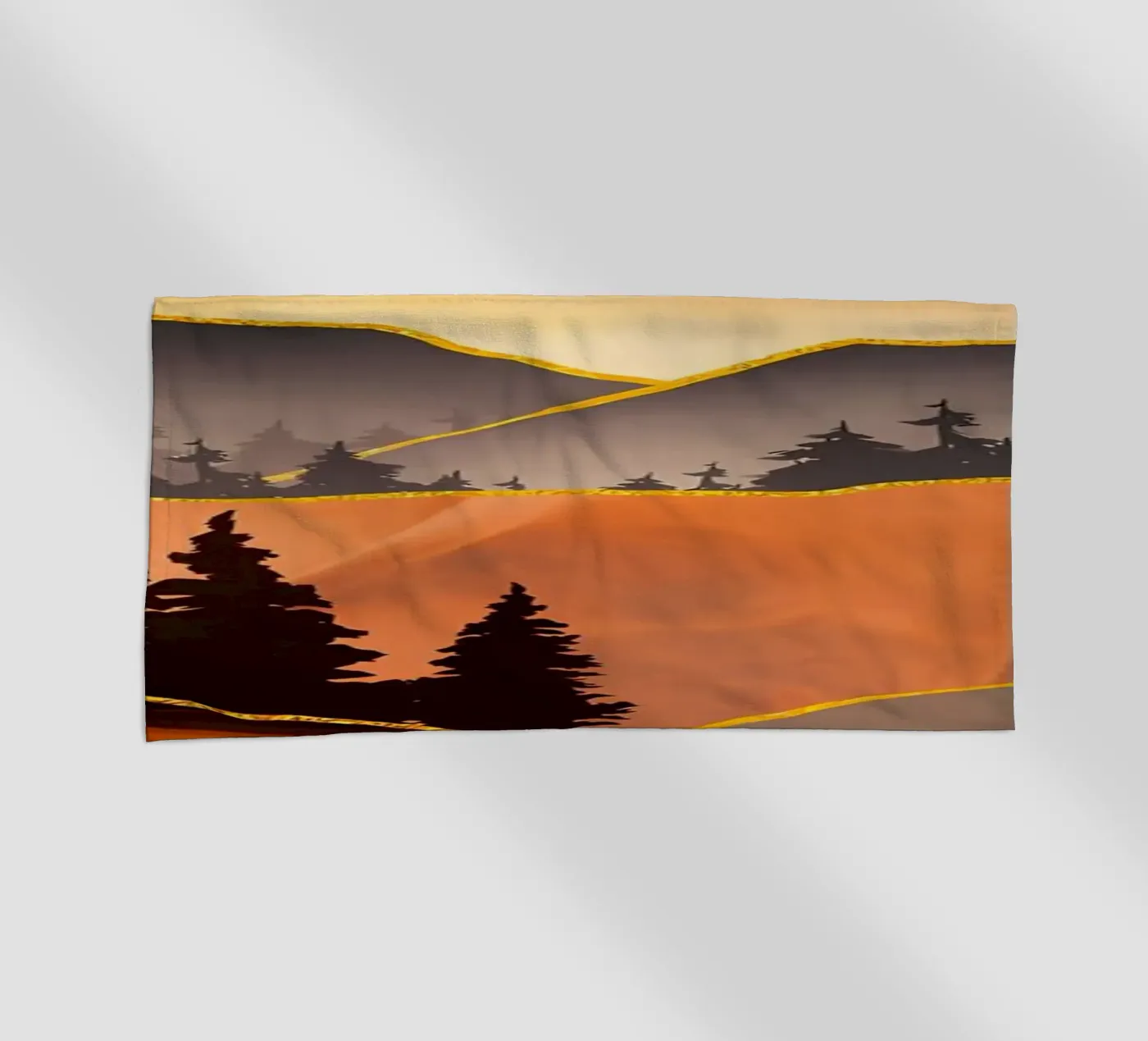 Fall Sunset beach towel by Albert S Jacob