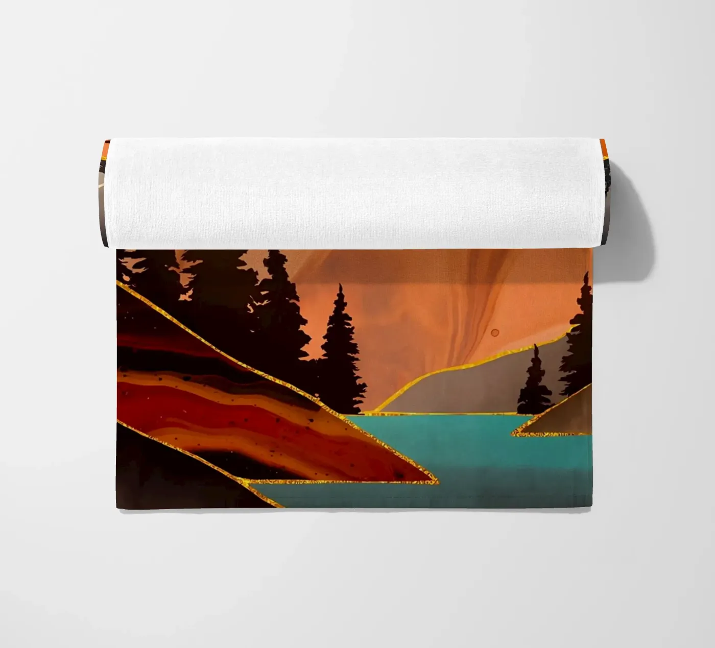 Fall Sunset beach towel by Albert S Jacob