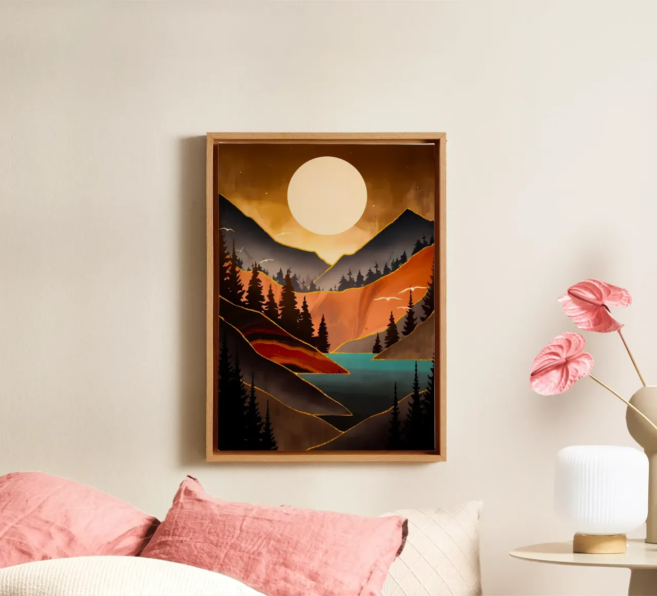 Fall Sunset canvas by Albert S Jacob