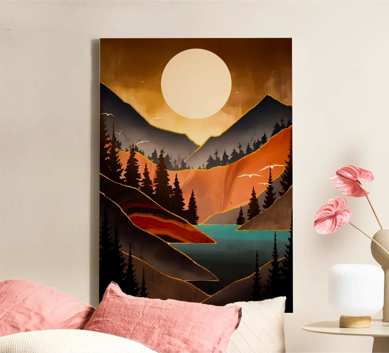 Fall Sunset canvas by Albert S Jacob