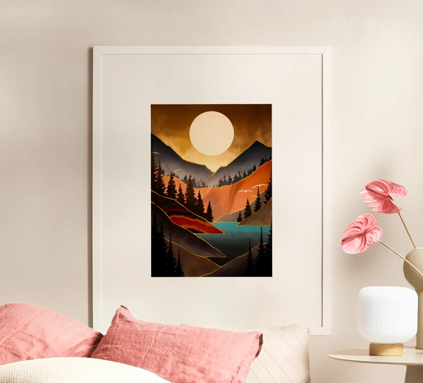 Fall Sunset poster de Albert S Jacob