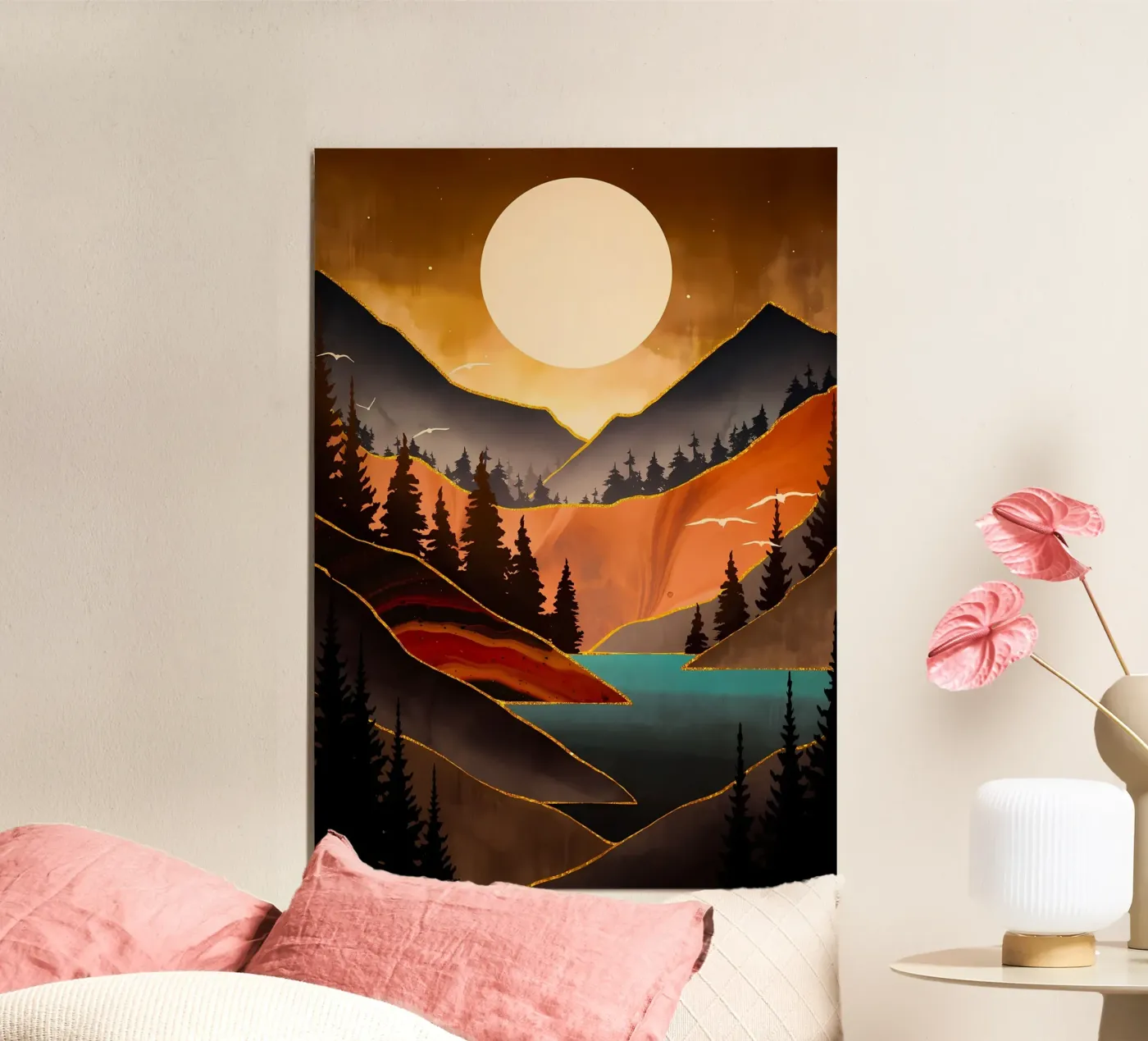 Fall Sunset poster de Albert S Jacob