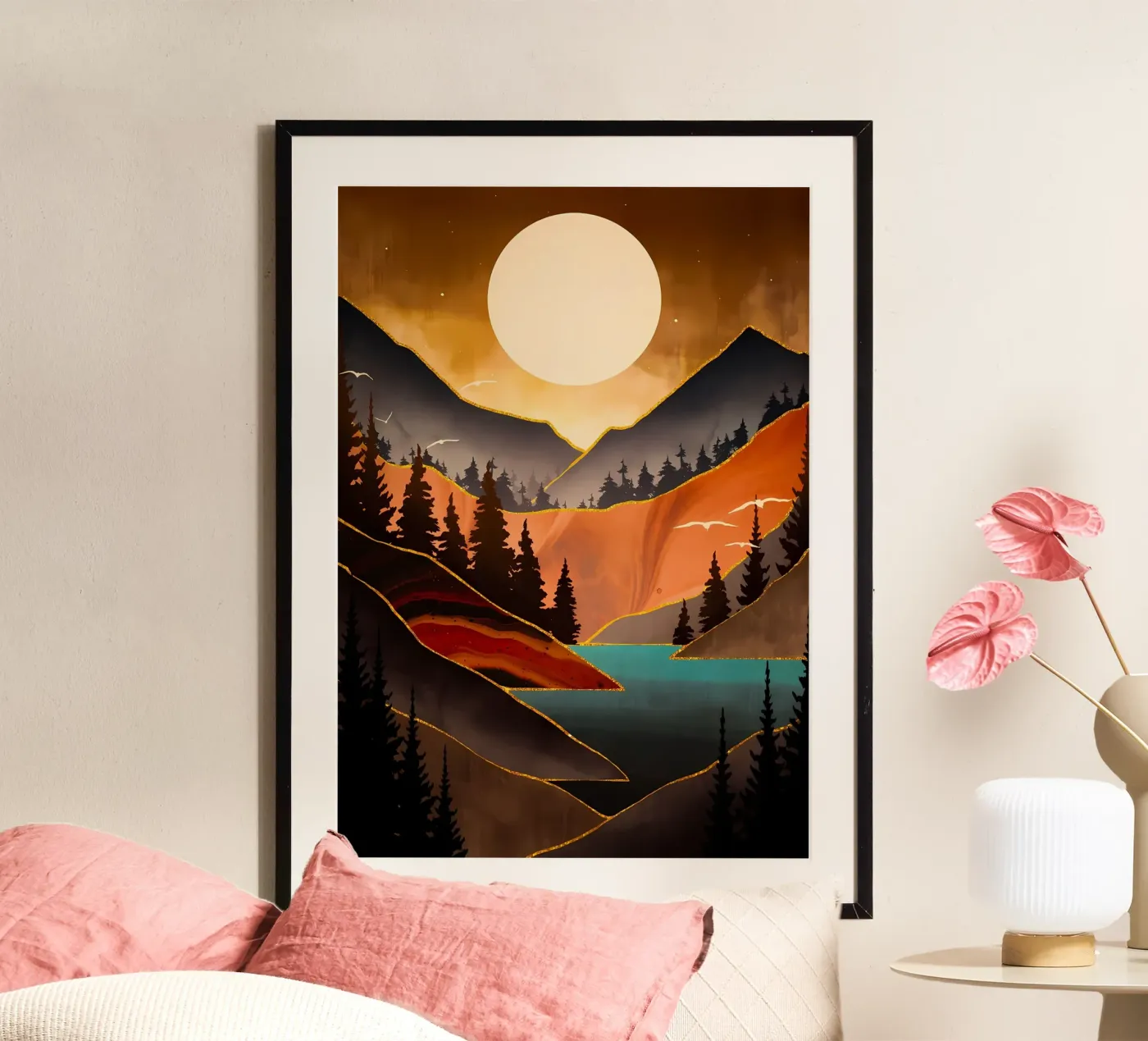 Fall Sunset poster de Albert S Jacob