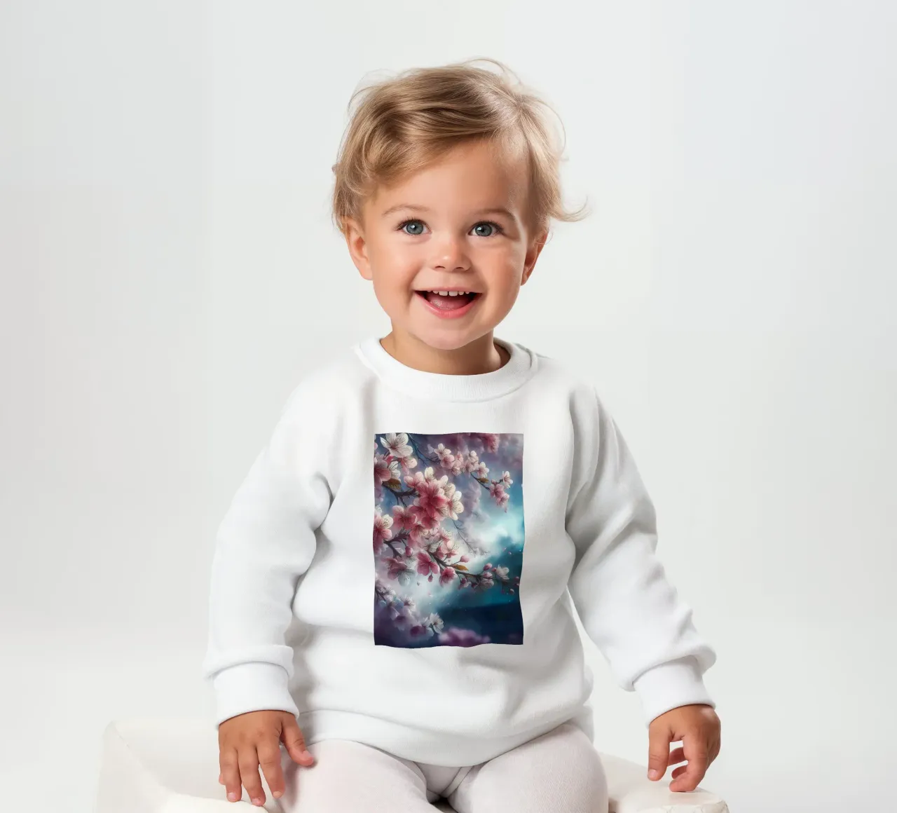 Blooming Sakura branches felpa neonato da Rebecca Clark Wyrick