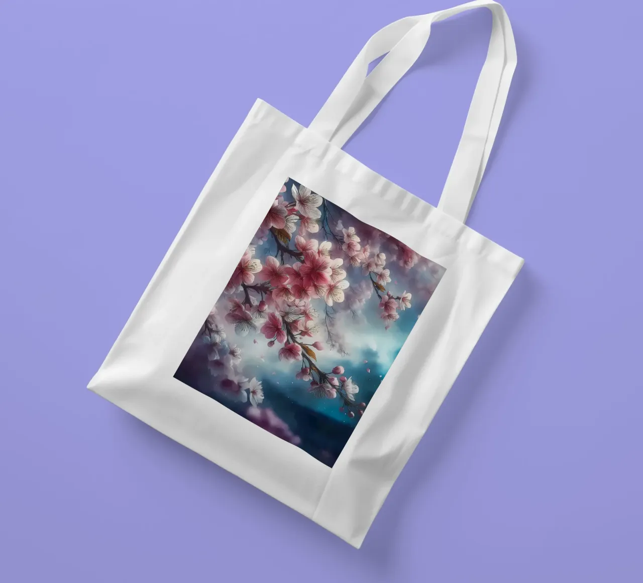Blooming Sakura branches borsa in juta da Rebecca Clark Wyrick