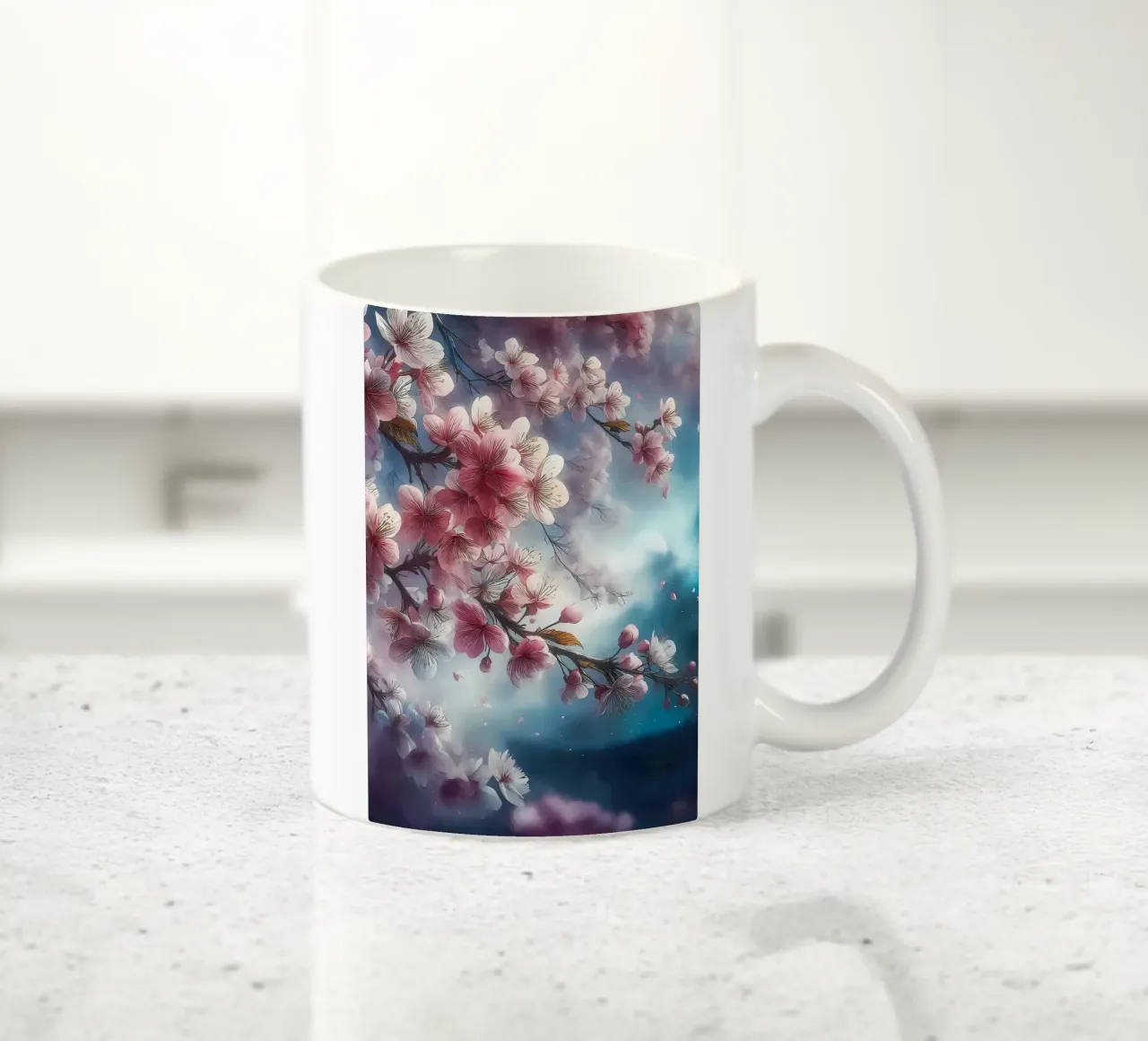 Blooming Sakura branches tazza in ceramica da Rebecca Clark Wyrick