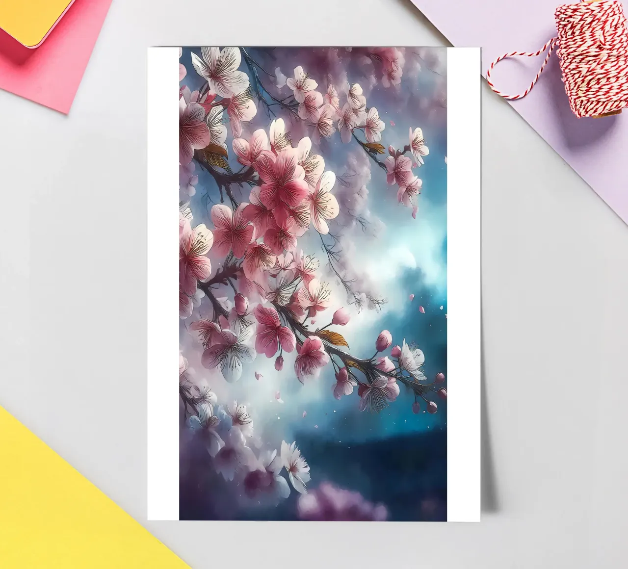 Branches de Sakura en fleurs planche autocollant de Rebecca Clark Wyrick