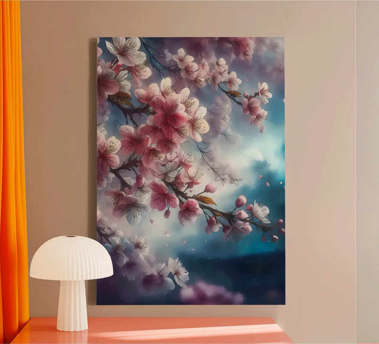 Blooming Sakura branches tela con Cornice a cassetta da Rebecca Clark Wyrick
