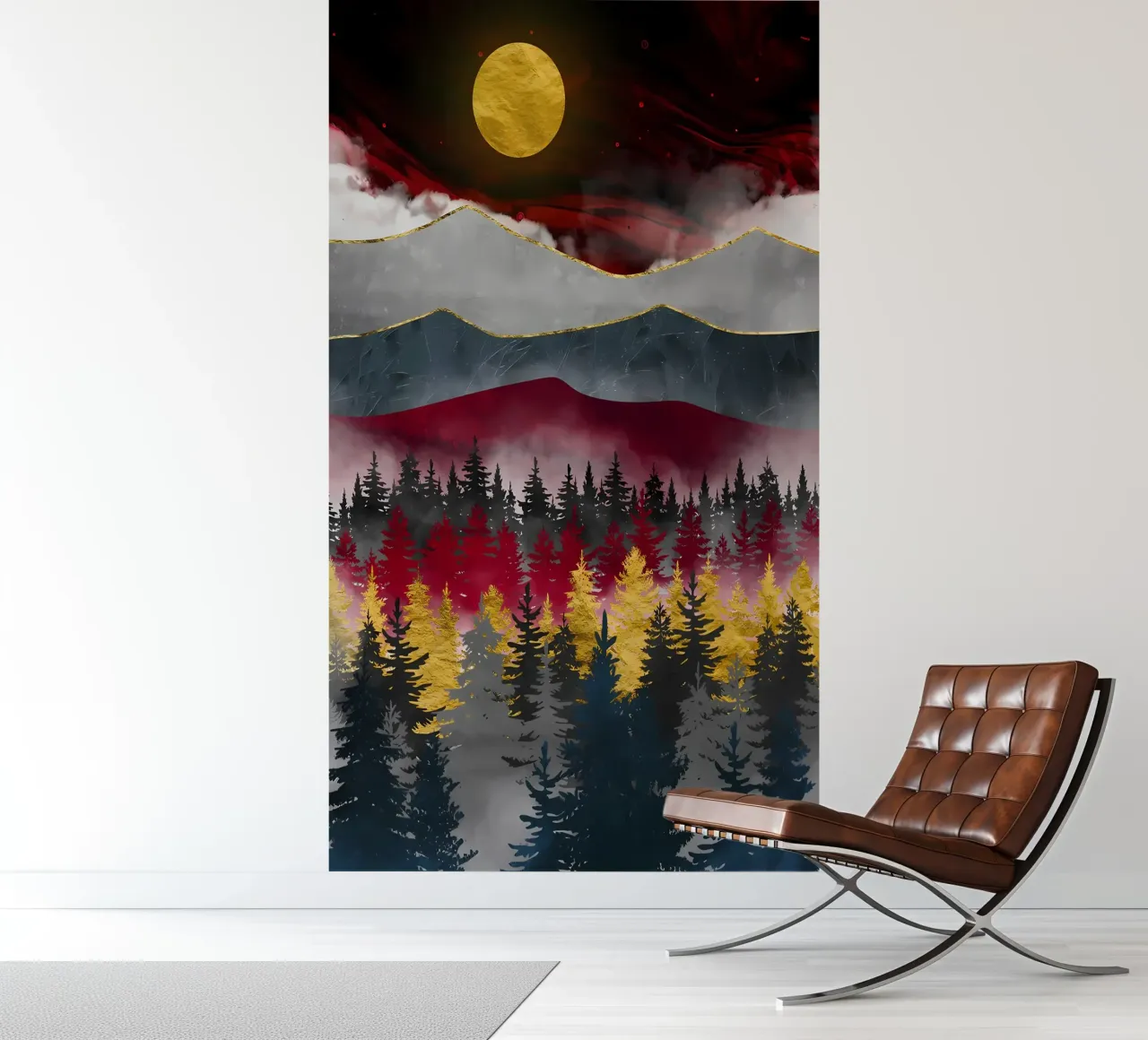 Pine Forest fotobehang van Albert S Jacob