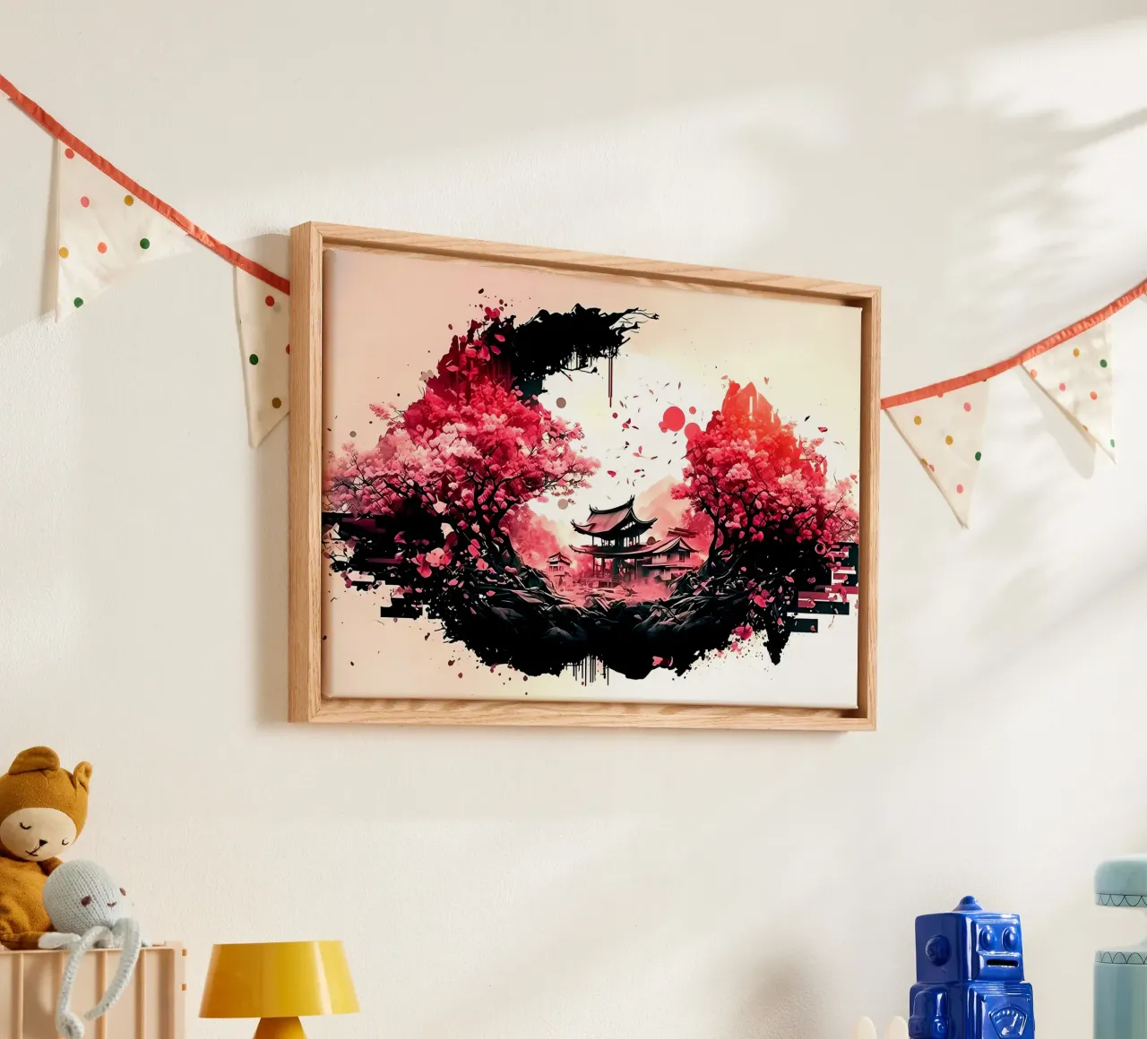 Giappone Arte fantastica tela con Cornice a cassetta da Rebecca Clark Wyrick