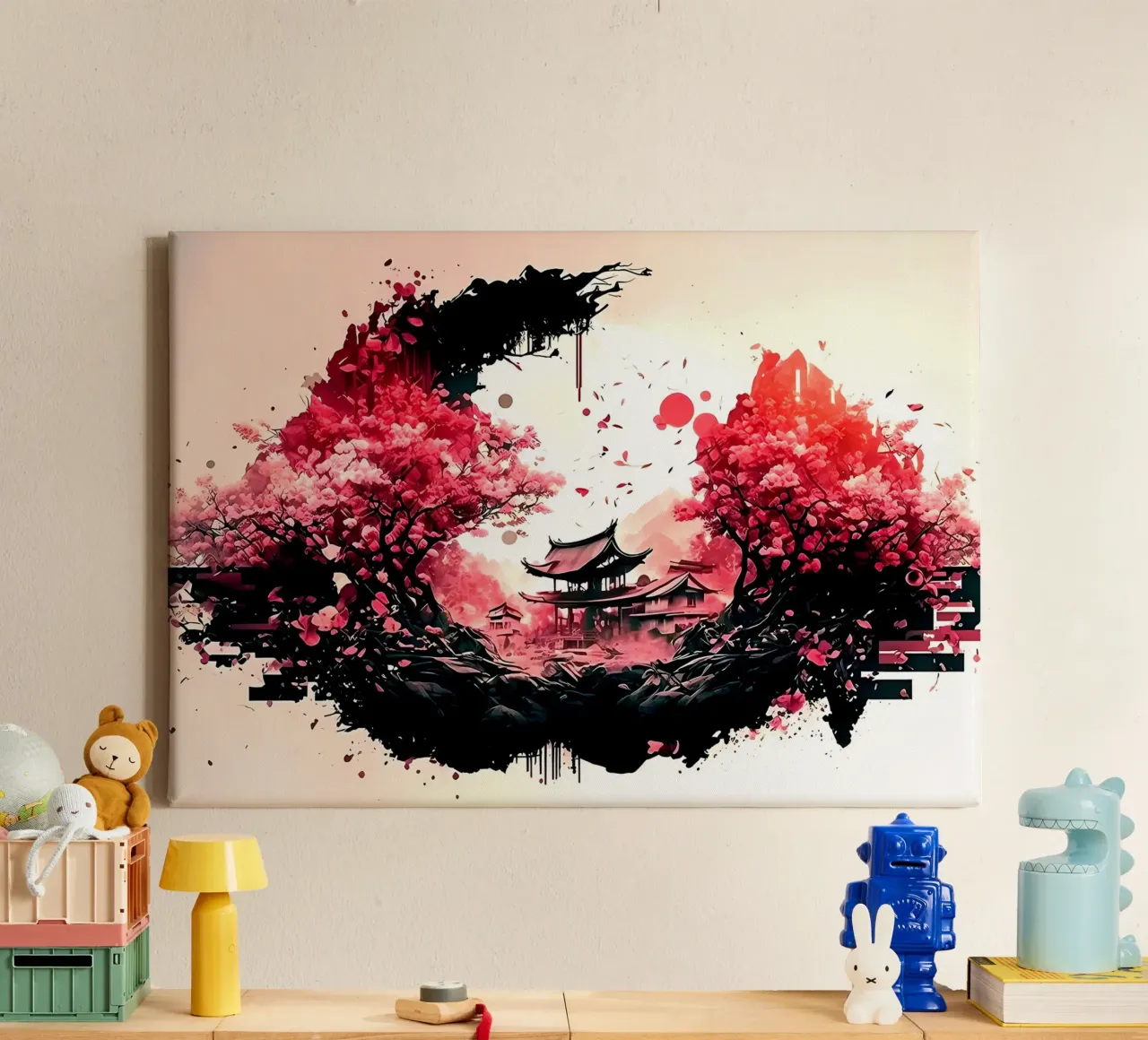 Giappone Arte fantastica tela con Cornice a cassetta da Rebecca Clark Wyrick