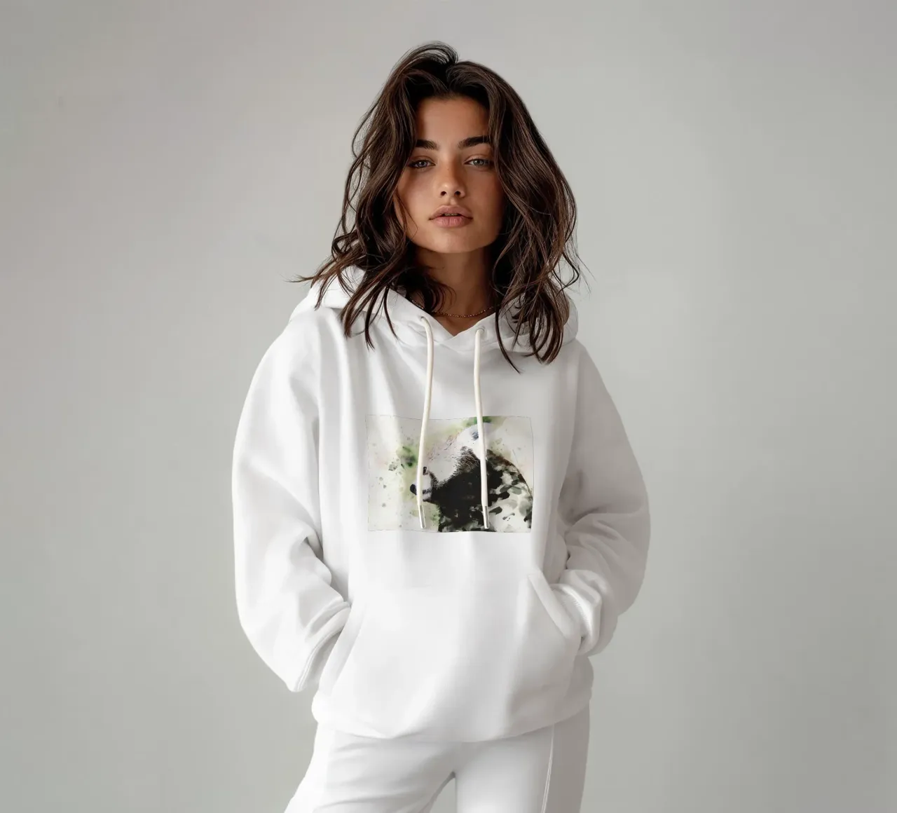 Panda dipinto felpa con cappuccio da James M Coyle