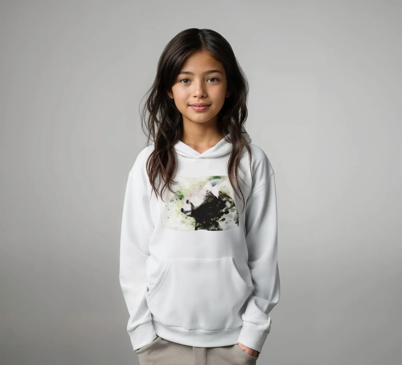 Panda dipinto felpa bambino con cappuccio da James M Coyle