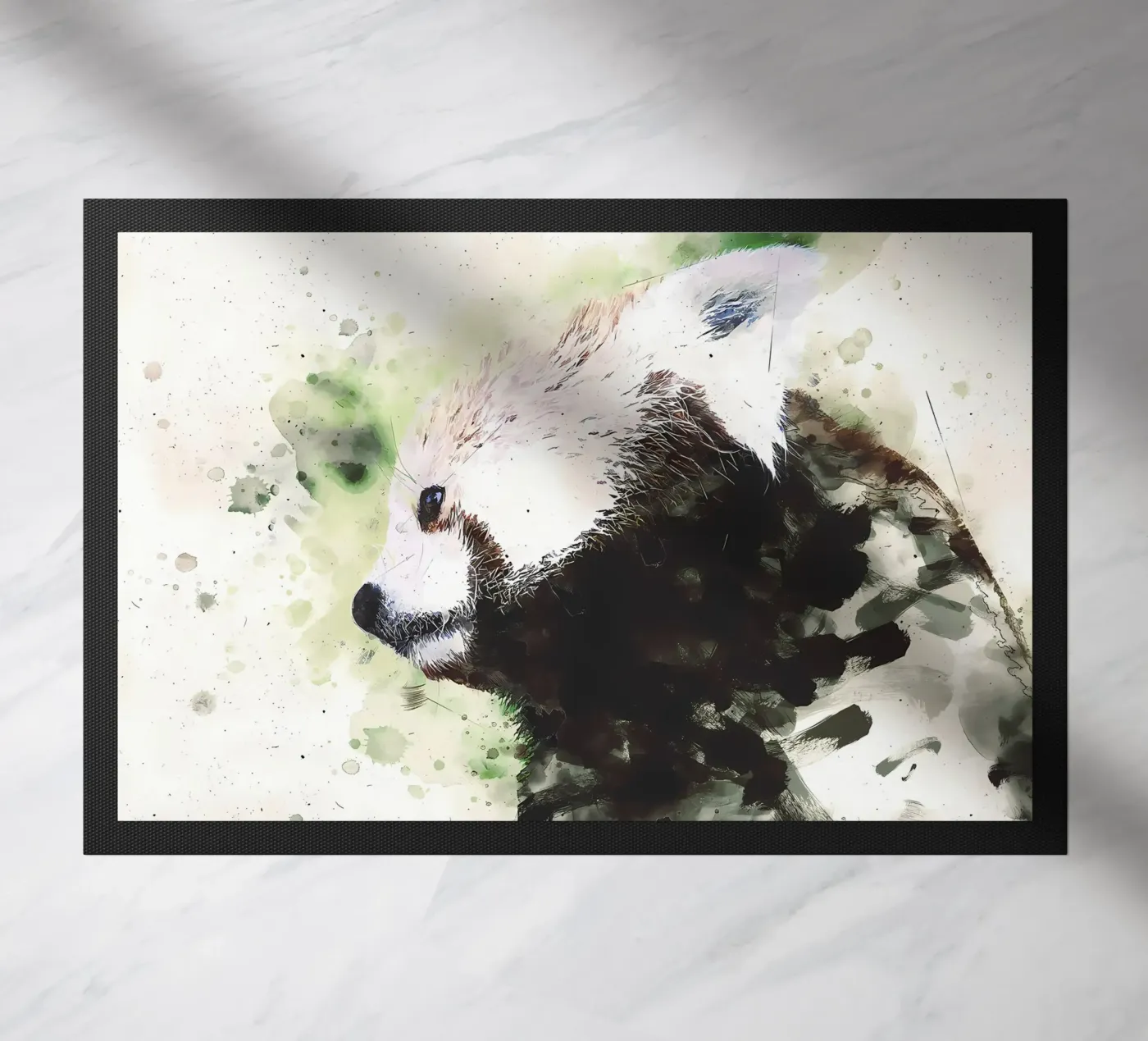 Painted Panda doormat by James M Coyle