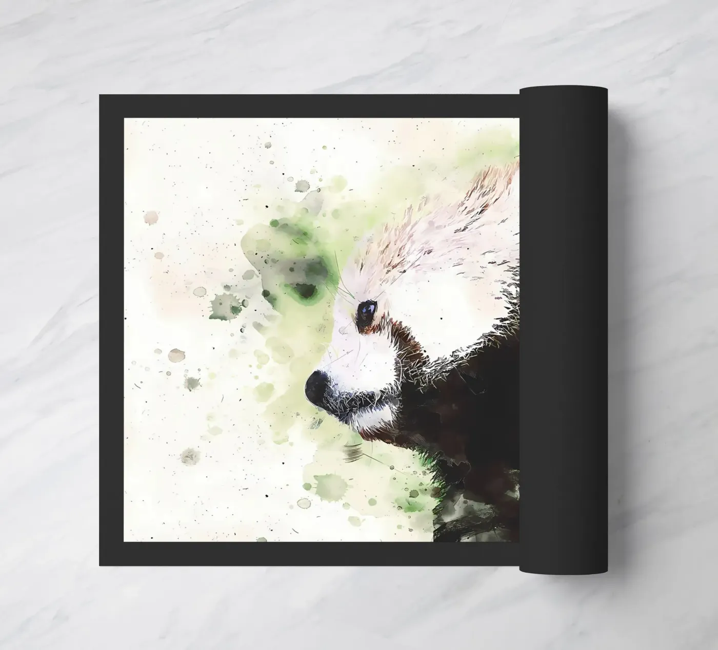 Painted Panda doormat by James M Coyle