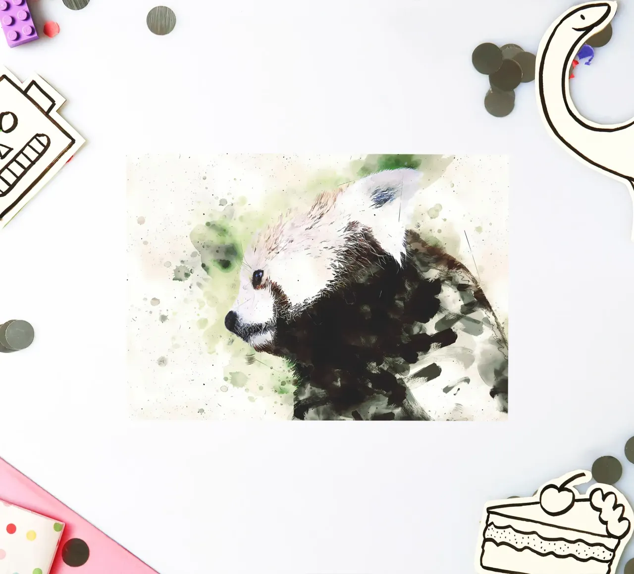 Painted Panda sticker by James M Coyle