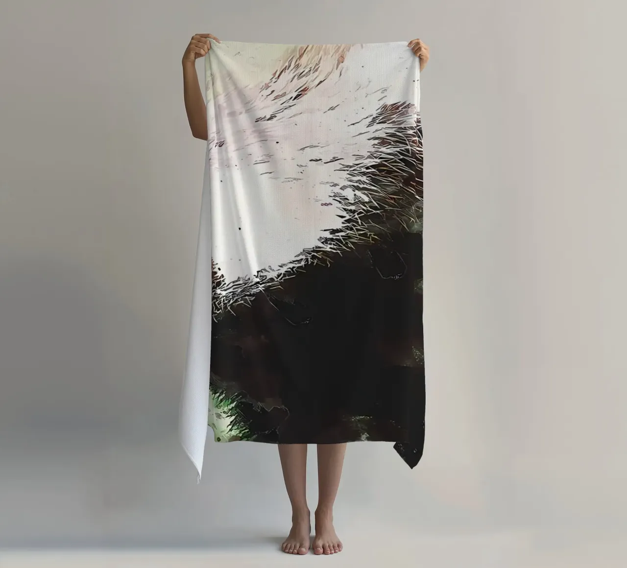 Panda dipinto telo mare da James M Coyle