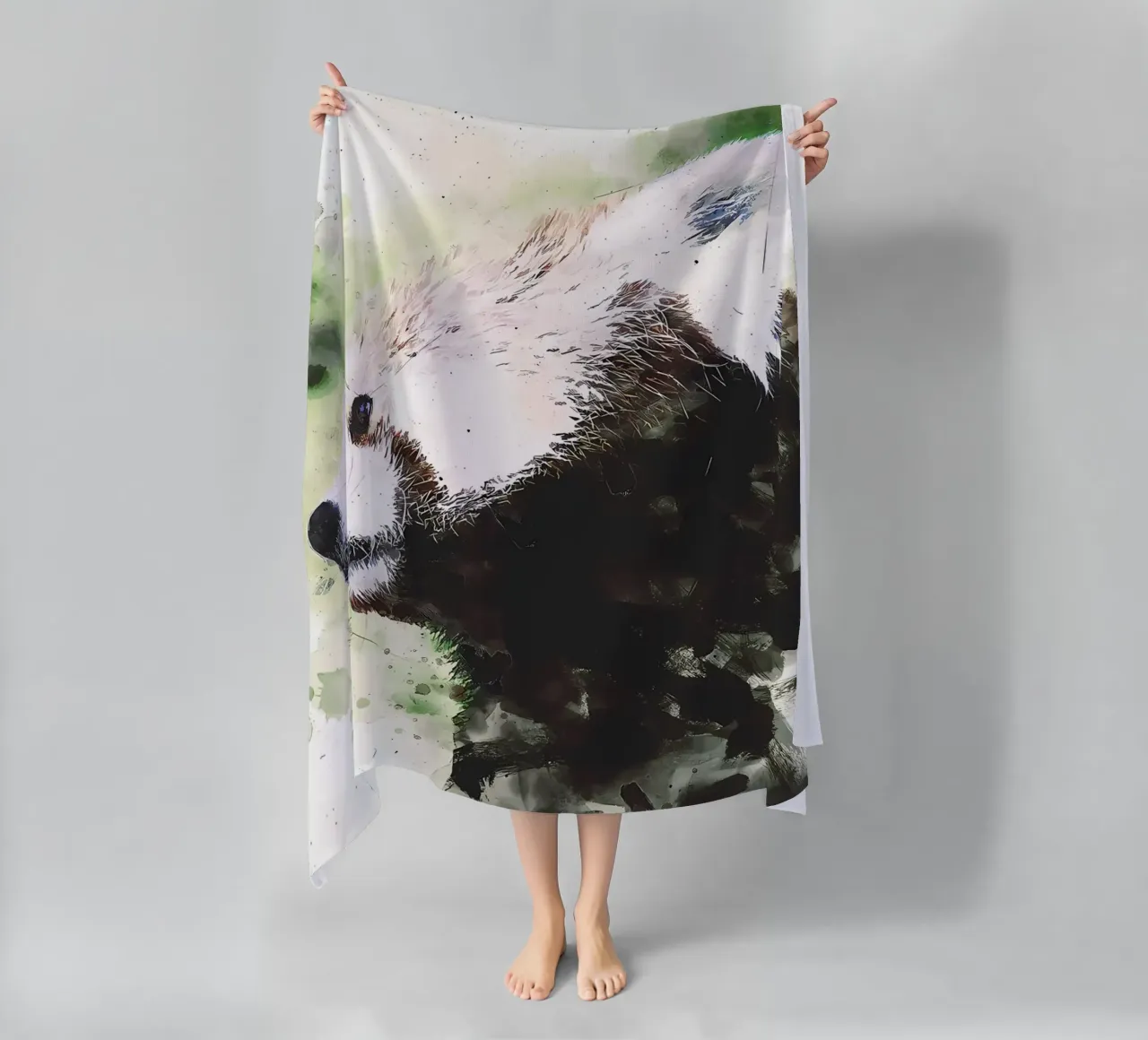 Panda dipinto telo mare da James M Coyle