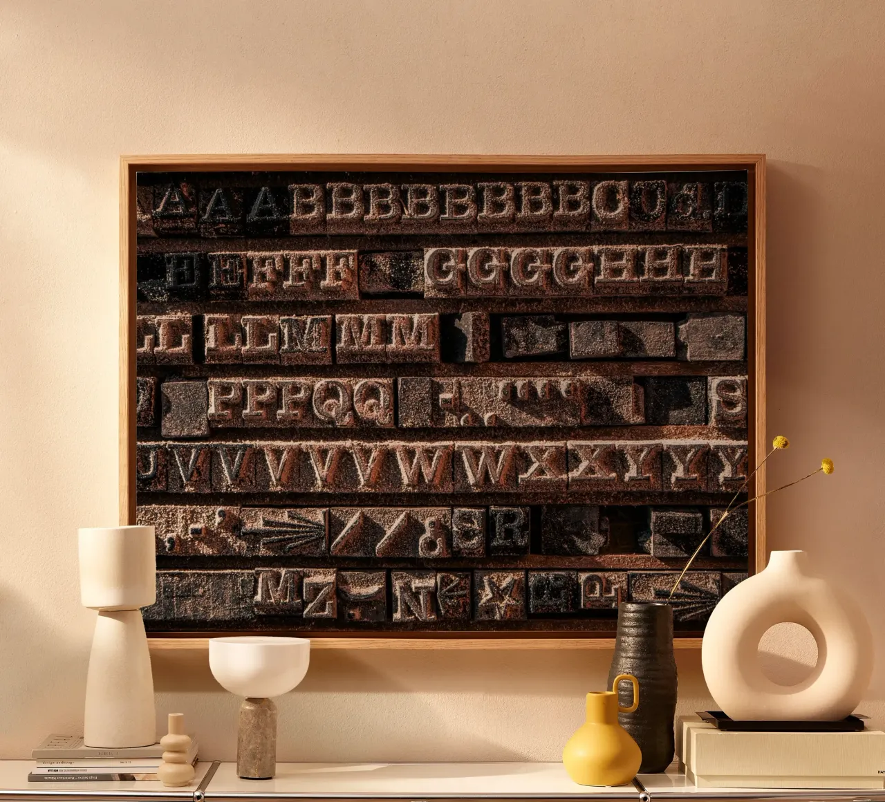 Tipografia vintage tela con Cornice a cassetta da Moon  Bloom