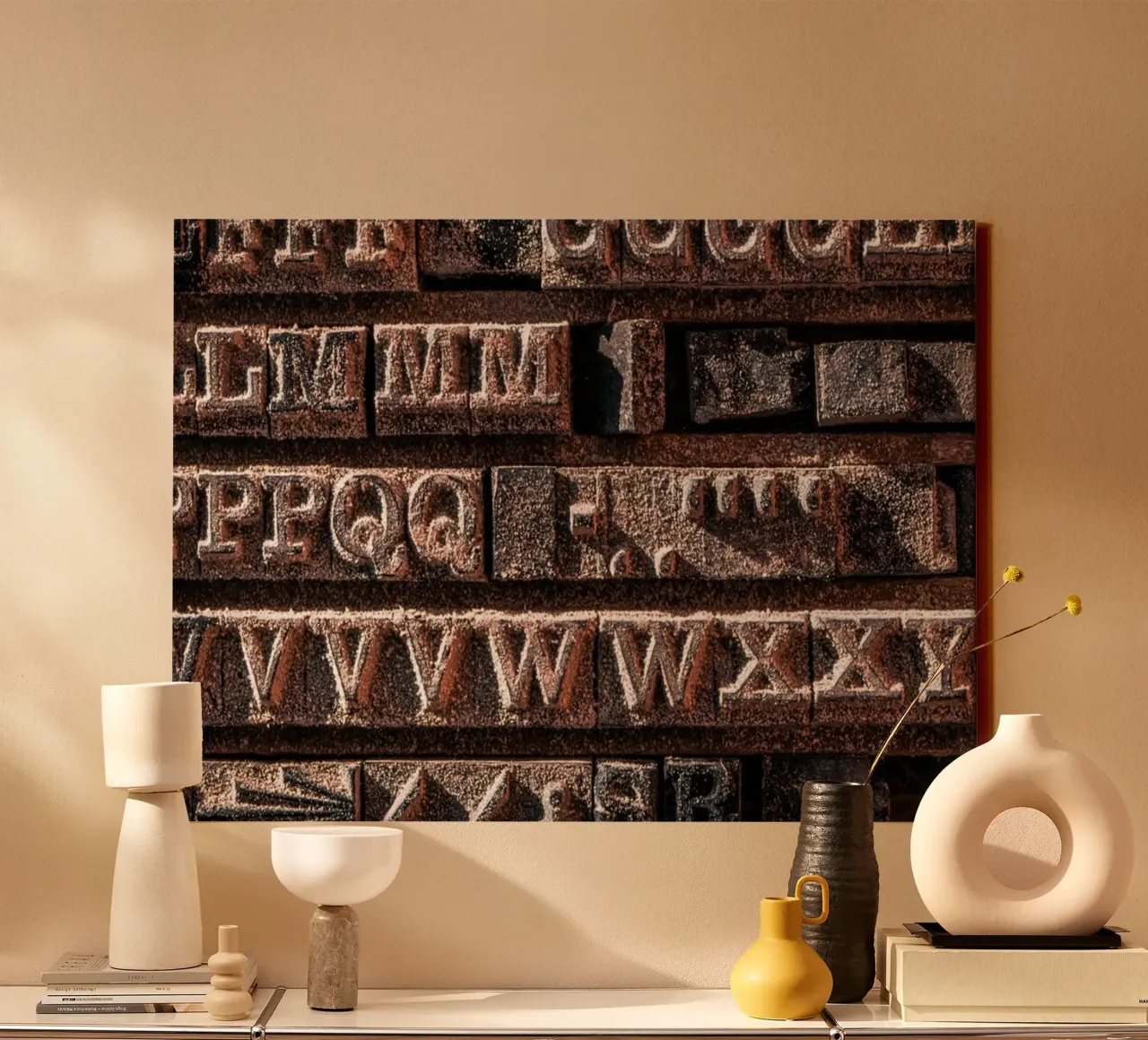 Tipografia vintage tela con Cornice a cassetta da Moon  Bloom