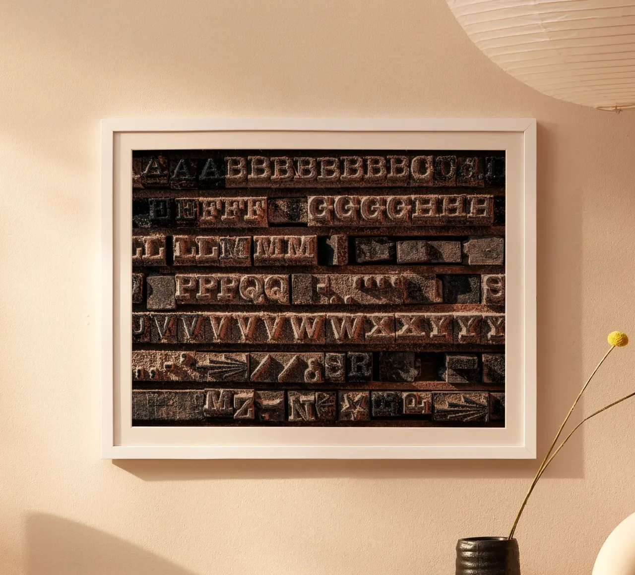 Tipografia vintage poster con telaio in plastica da Moon  Bloom