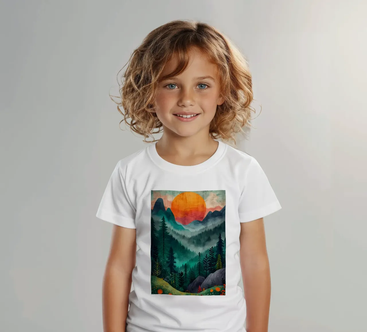 Misty Golden Crimson kids t-shirt by Albert S Jacob