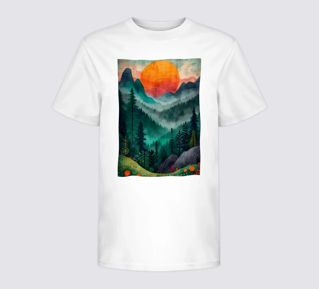 Misty Golden Crimson kids t-shirt by Albert S Jacob