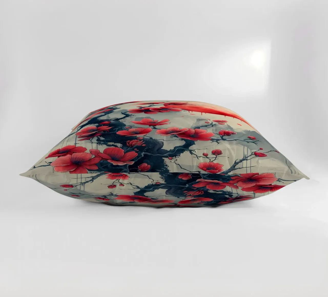 Japanische Mondblumen Kissen von Rebecca Clark Wyrick